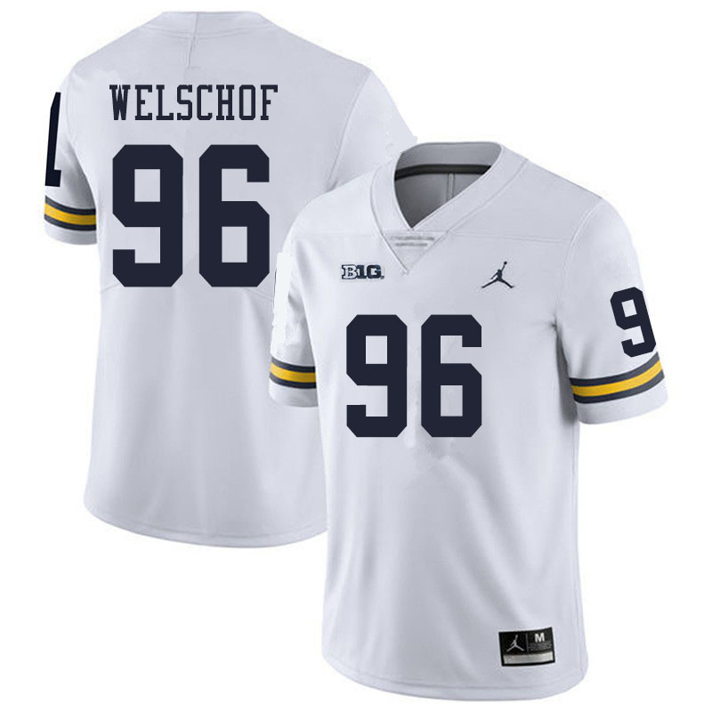 Men #96 Julius Welschof Michigan Wolverines College Football Jerseys Sale-White